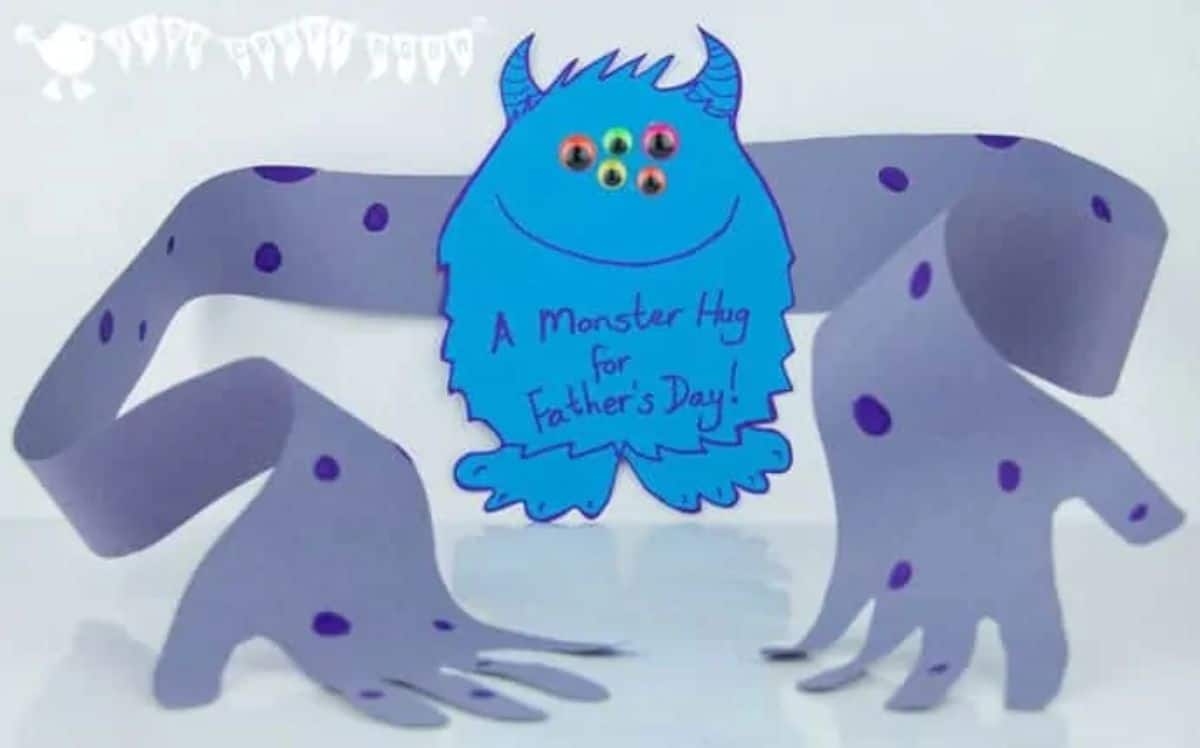 A Monster Hug father's day card.
