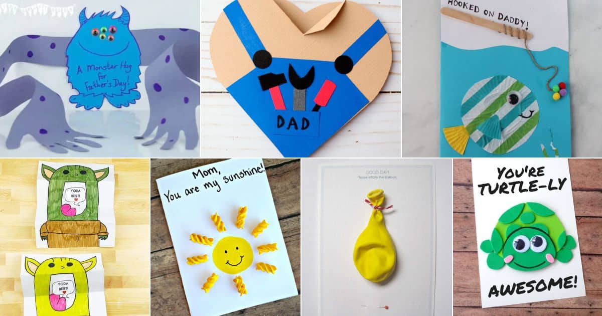 7 images of adorable diy cards for kids to make