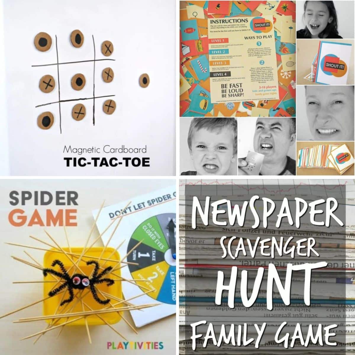 4 images of hilarious family games.