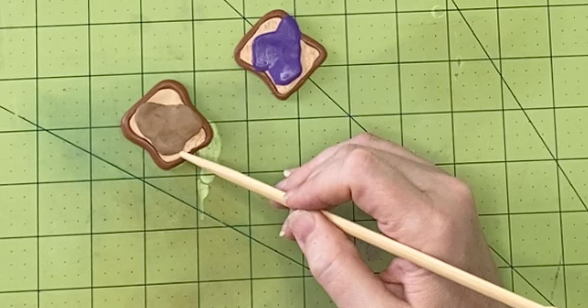 how to make Polymer Clay PB&J Toast Charms for best friends