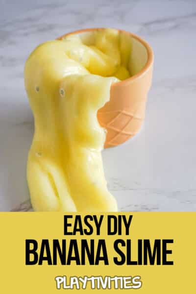 easy slime recipe for kids with text which reads easy diy banana slime