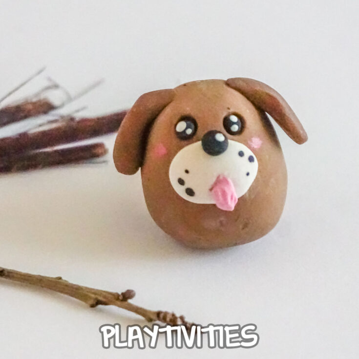 puppy dog charm from polymer clay
