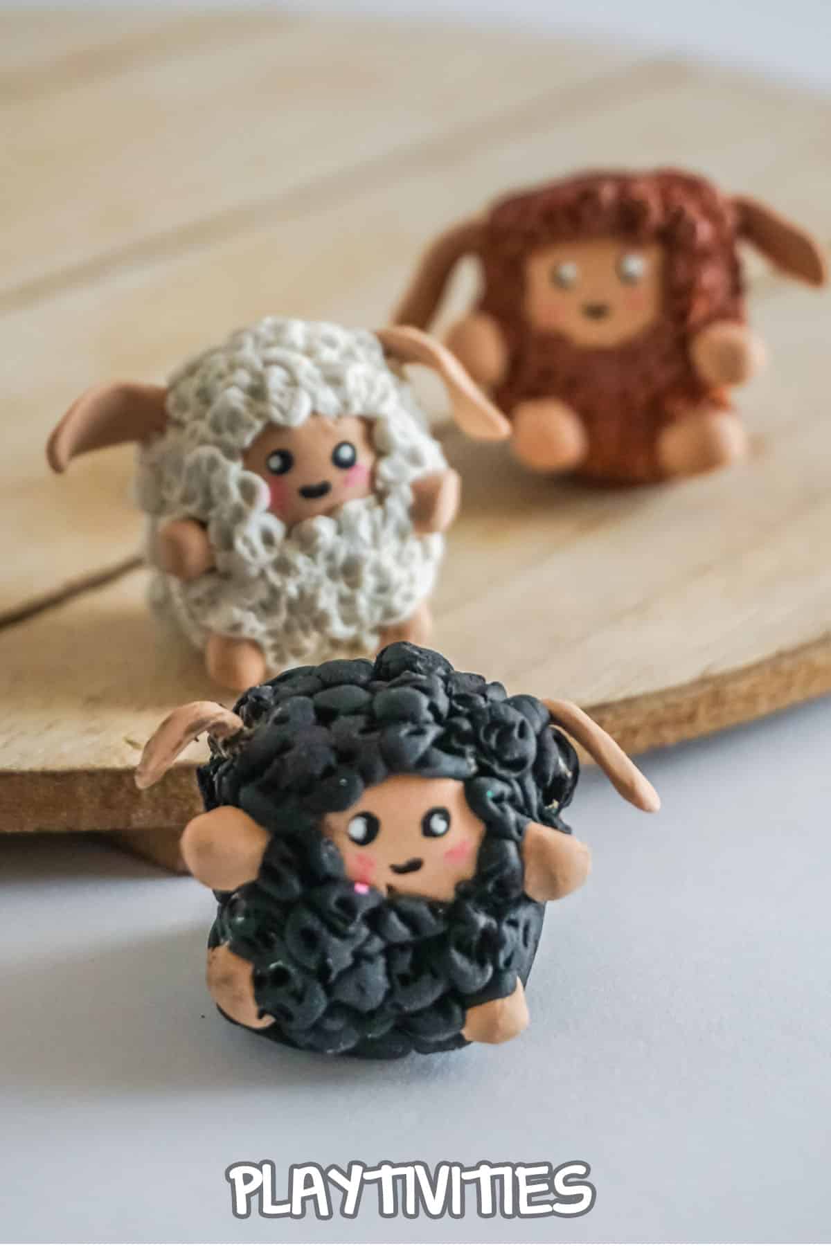 easy polymer clay sheep charms