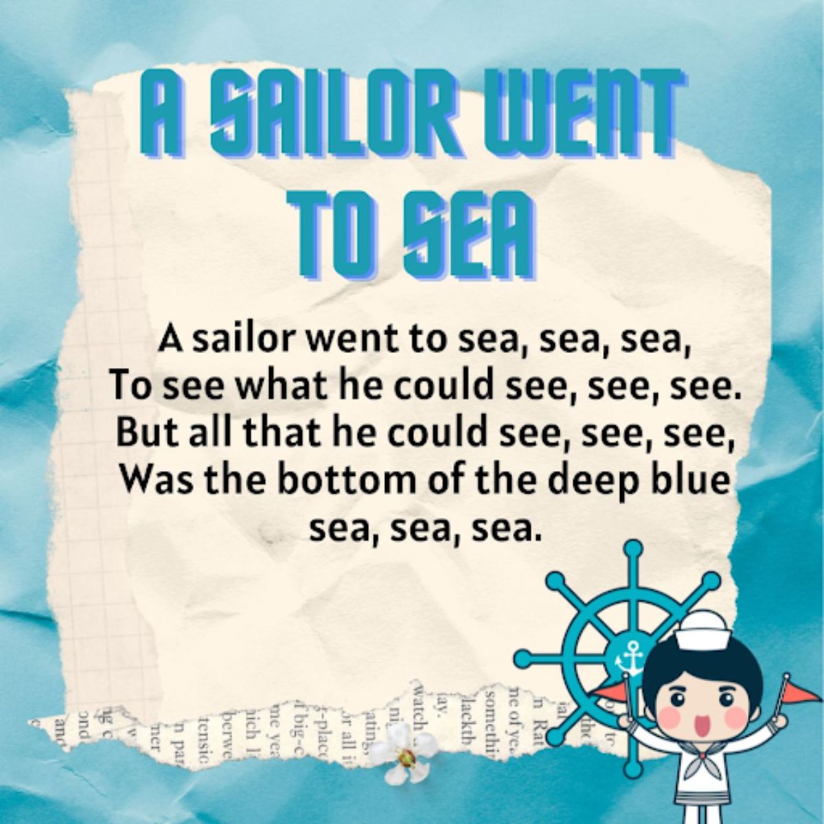 A Sailor Went To Sea Sea Sea - photo lyrics