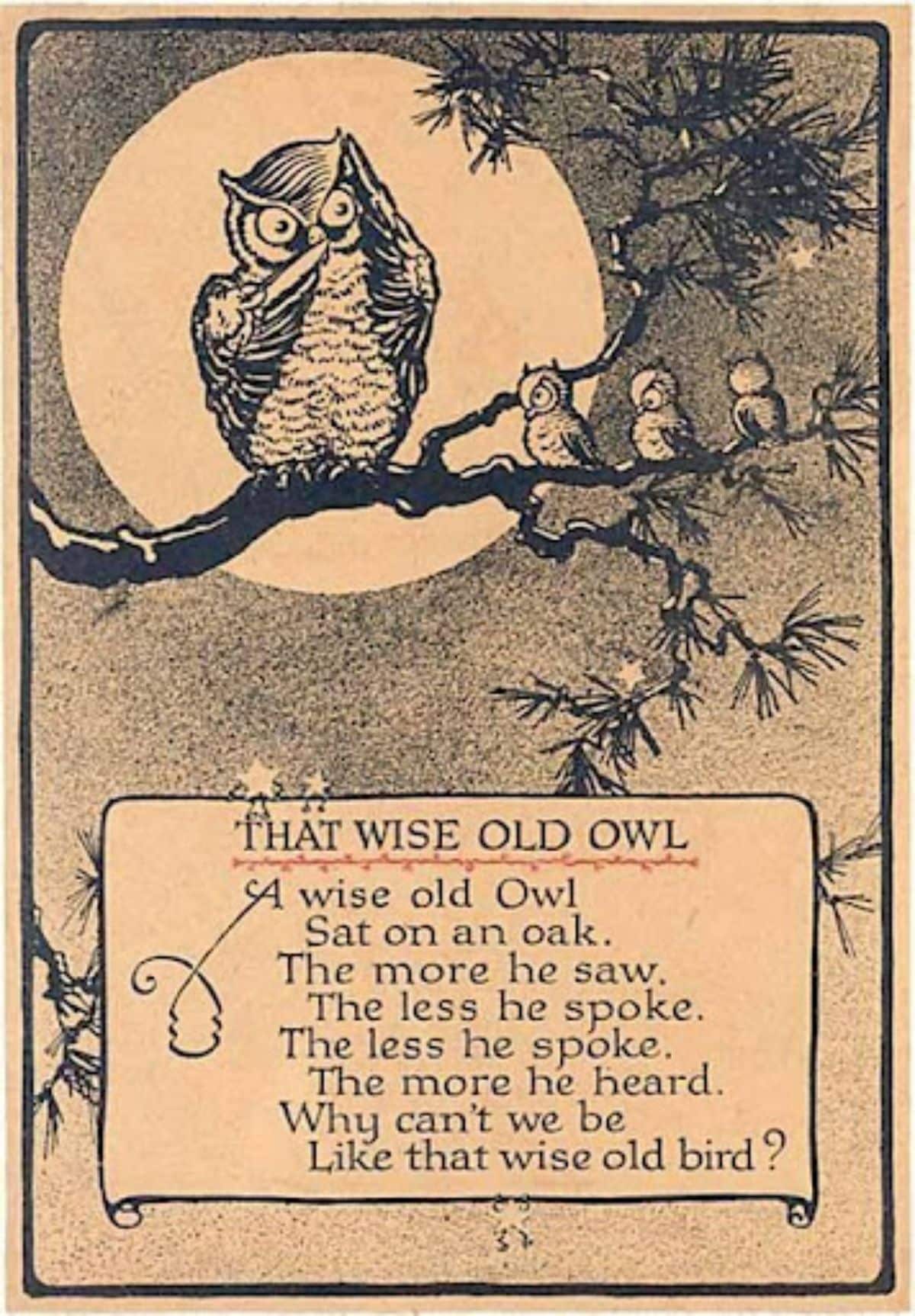 A Wise Old Owl-written-lyrics