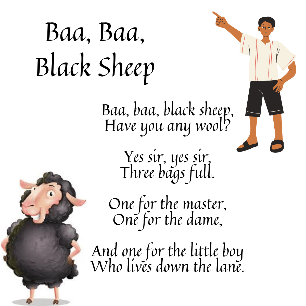 Baa, Baa, Black Sheep lyrics