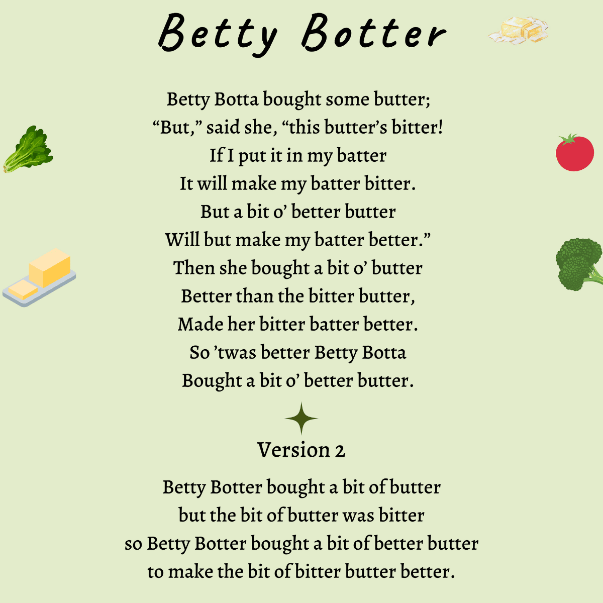 Betty Botter lyrics