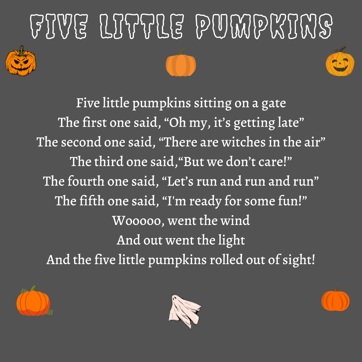 Five Little Pumpkins lyrics
