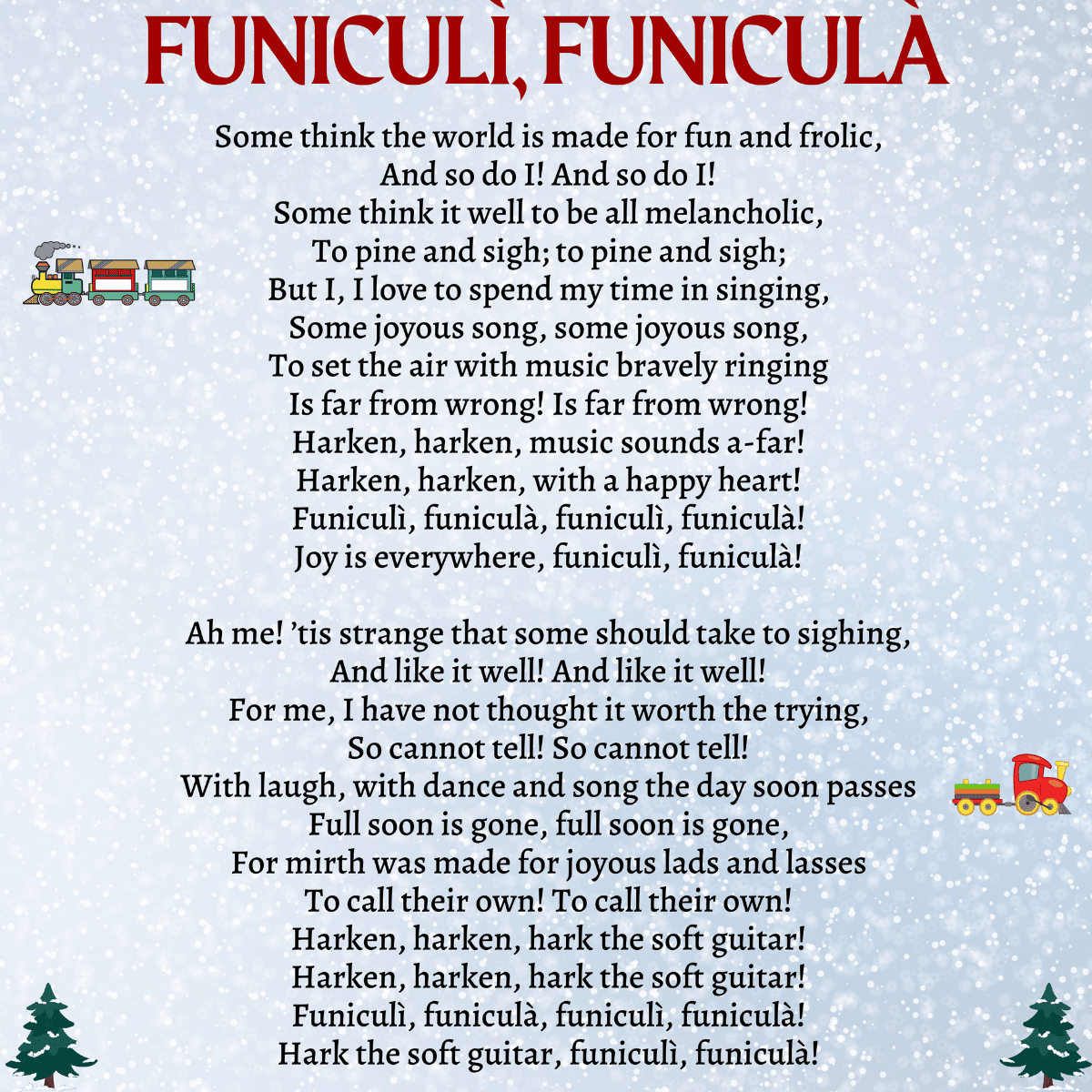 Funiculì, Funiculà lyrics