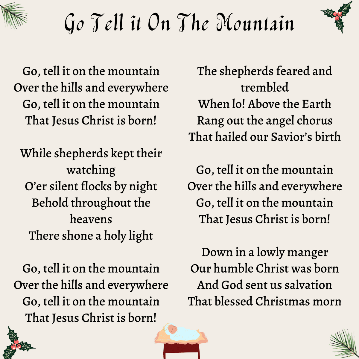 Go Tell It On The Mountain lyrics