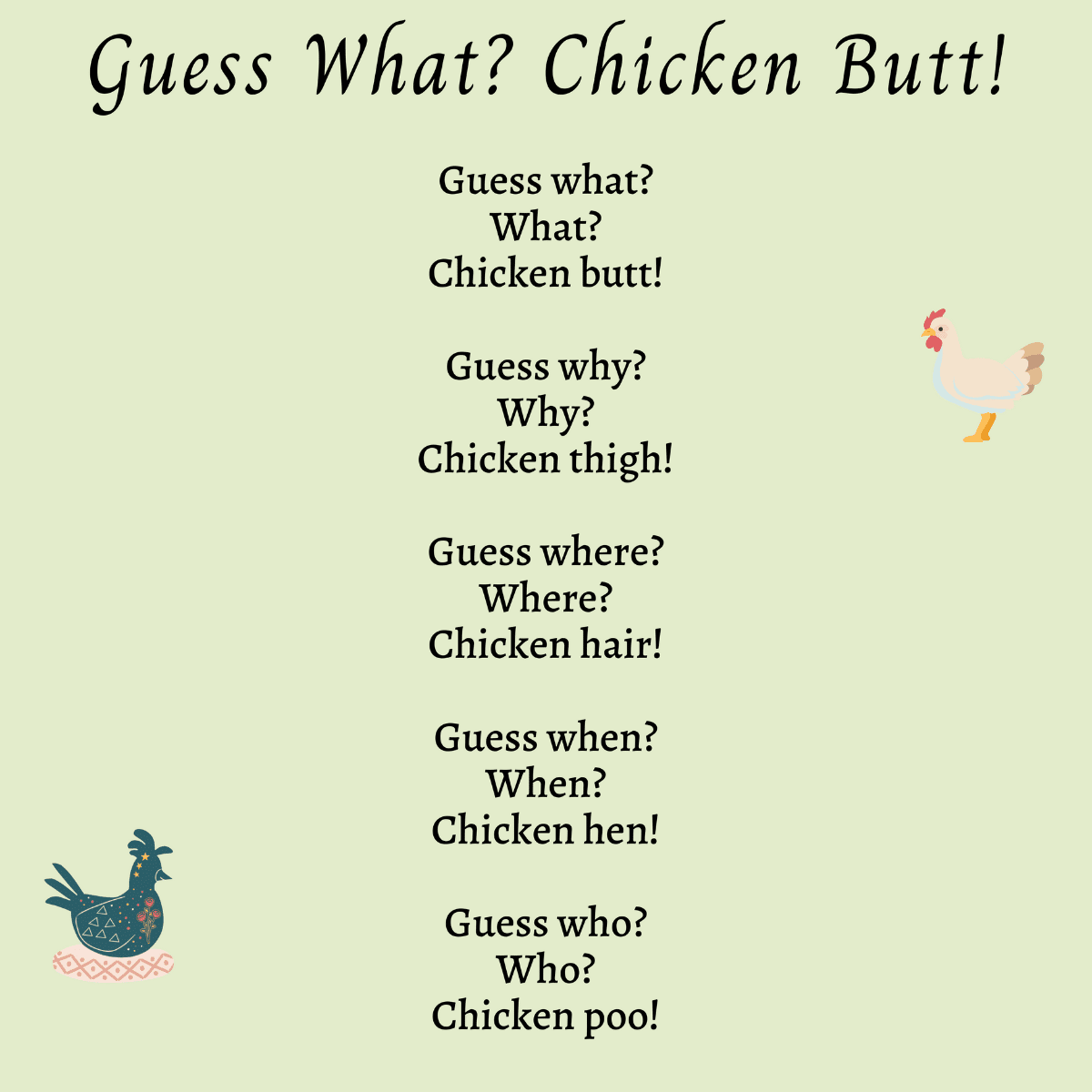 Guess What Chicken butt! lyrics