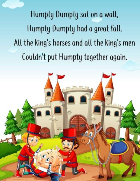 Humpty Dumpty Nursery Rhyme (Printabe, Video, and Lyrics)