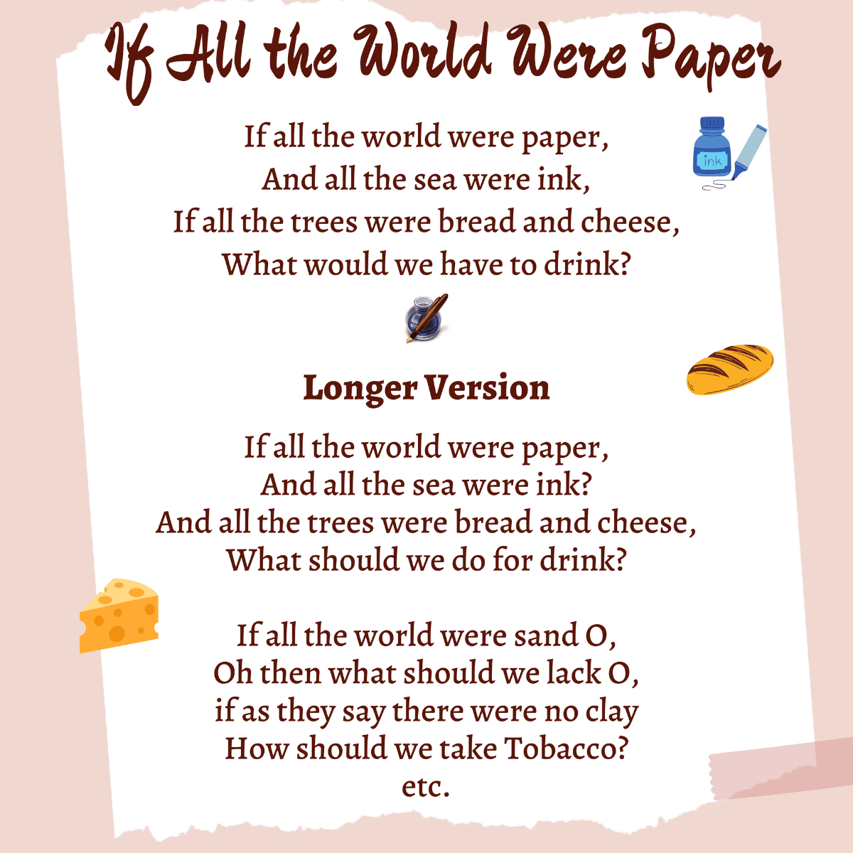 If All the World Were Paper lyrics