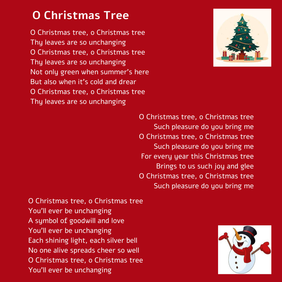 O Christmas Tree on Re Page