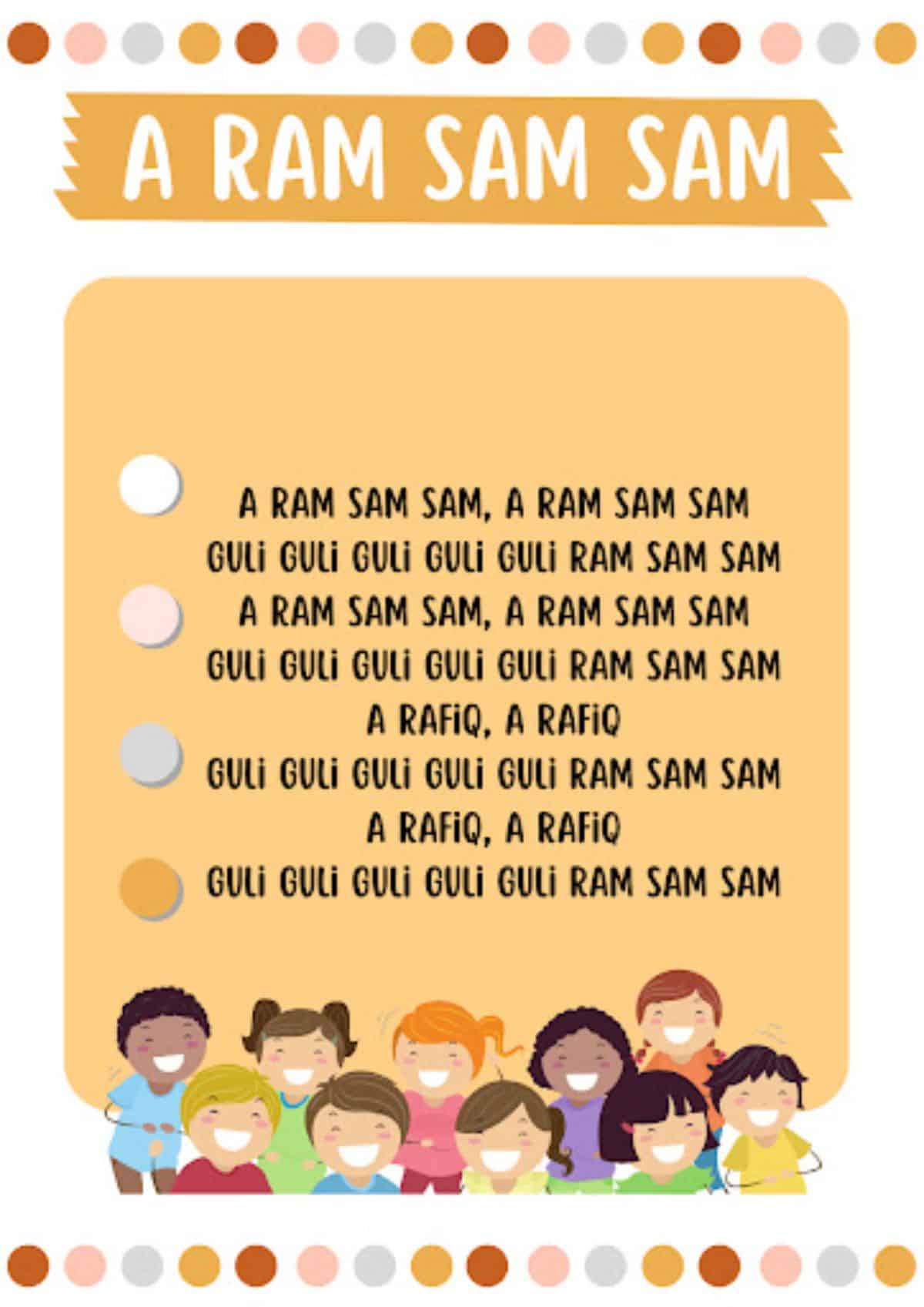 A Ram Ram Sam Sam Photo lyrics