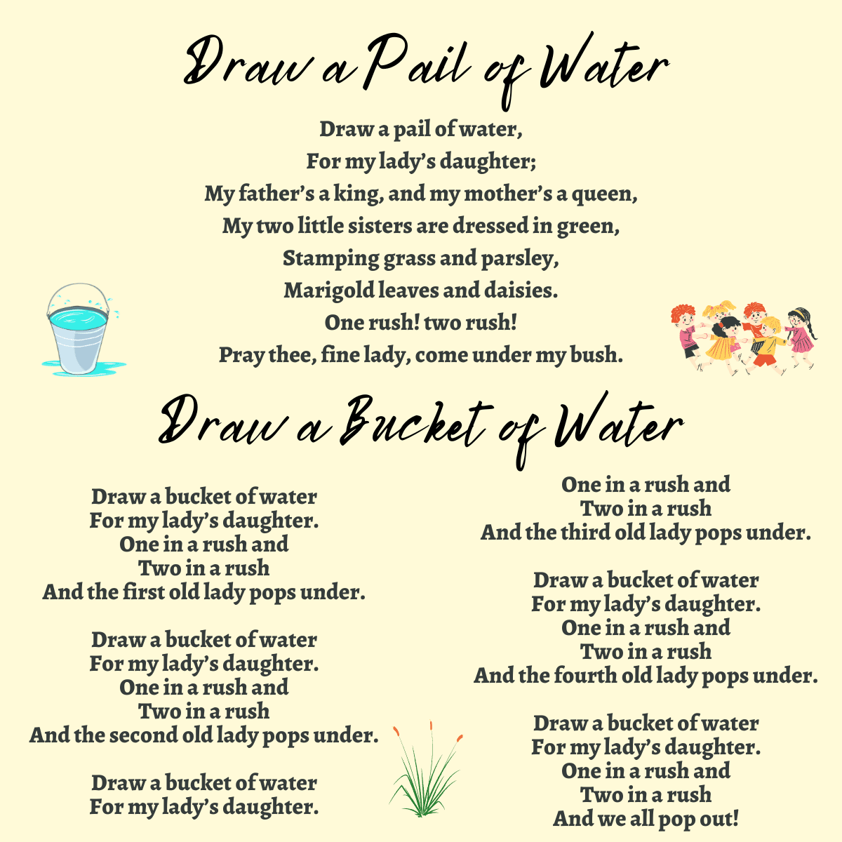 Draw A Pail of Water lyrics