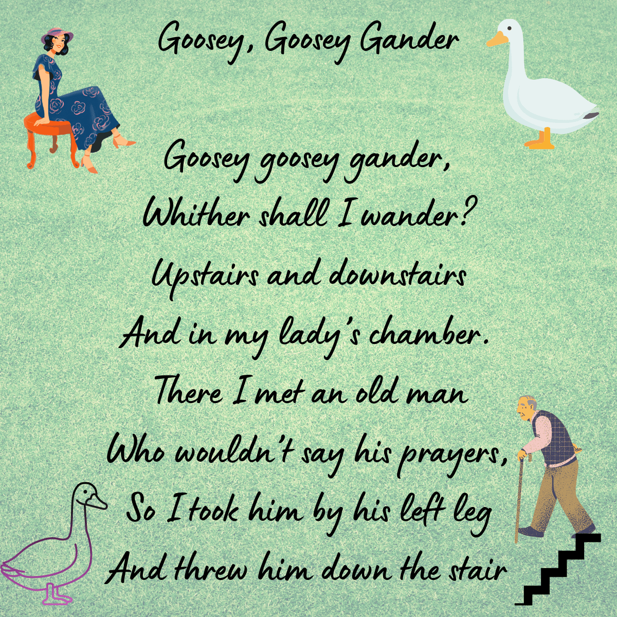 Goosey, Goosey Gander lyrics
