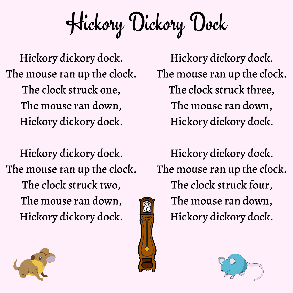 Hickory Dickory Dock 1200 x 1200