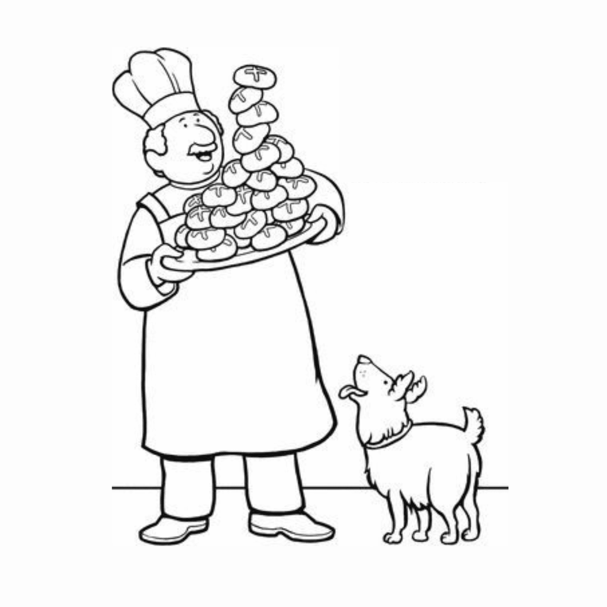 Hot Cross Buns coloring page