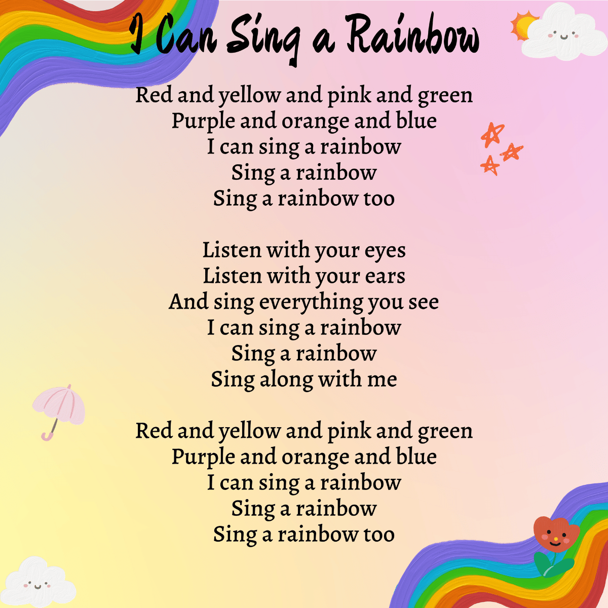I Can Sing a Rainbow 1200 x 1200