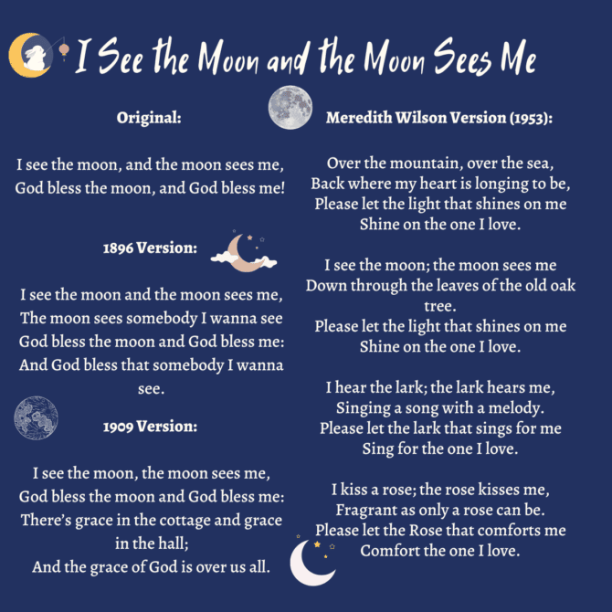 I See The Moon And The Moon Sees Me Lyrics Origins And Video 