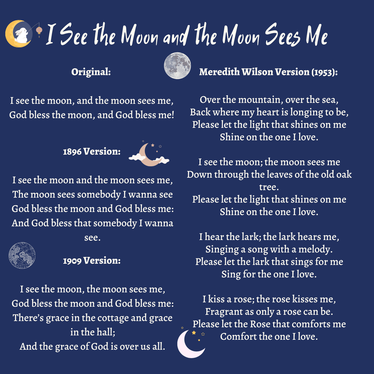 I See the Moon and the Moon Sees Me  lyrics