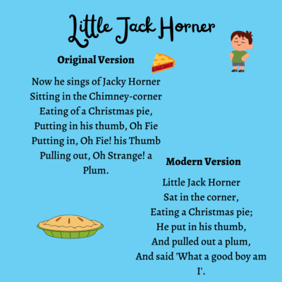 Little Jack Horner Rhyme (Printable, Lyrics, and Origins)