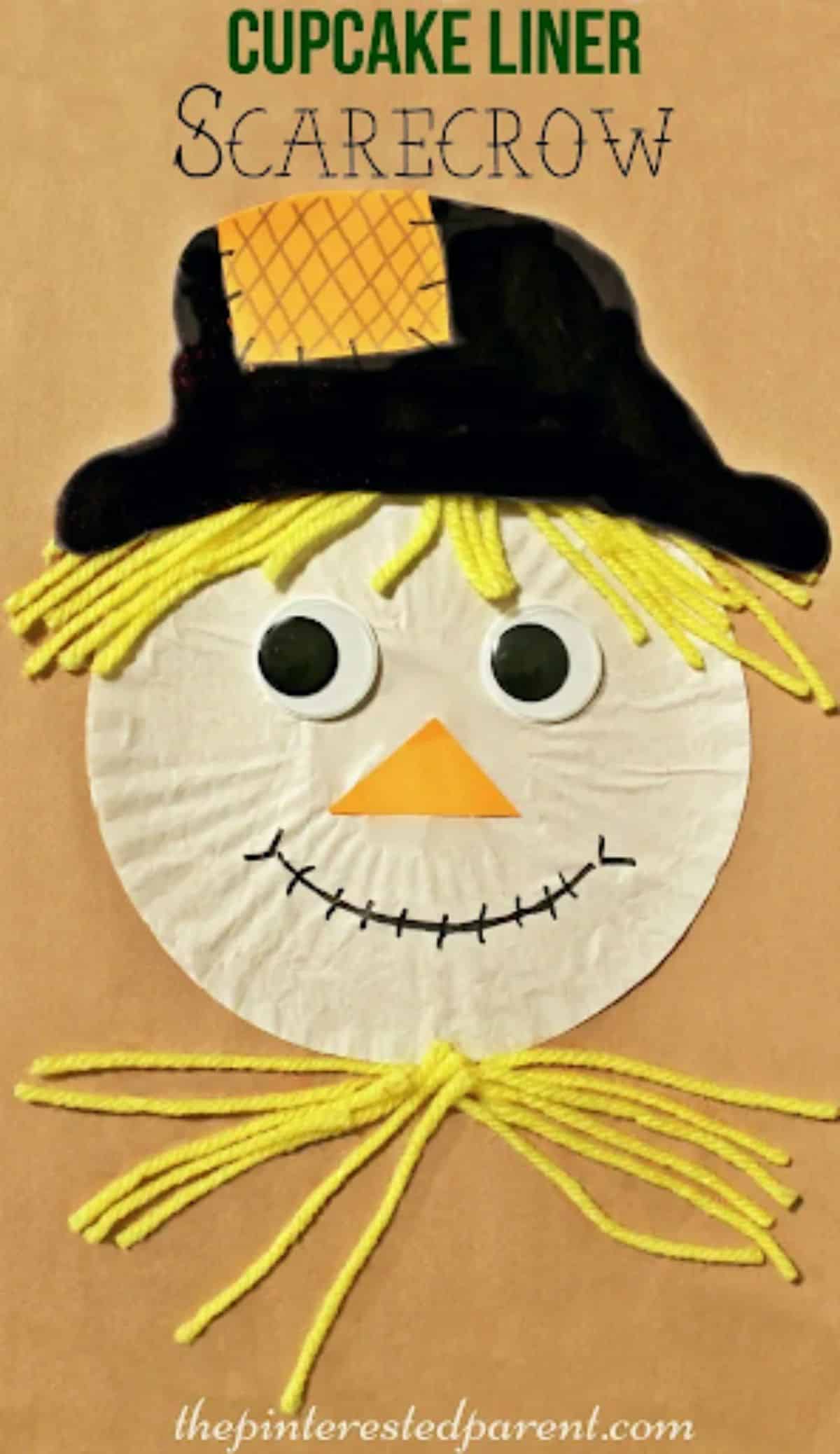 Cupcake Liner Scarecrow Face