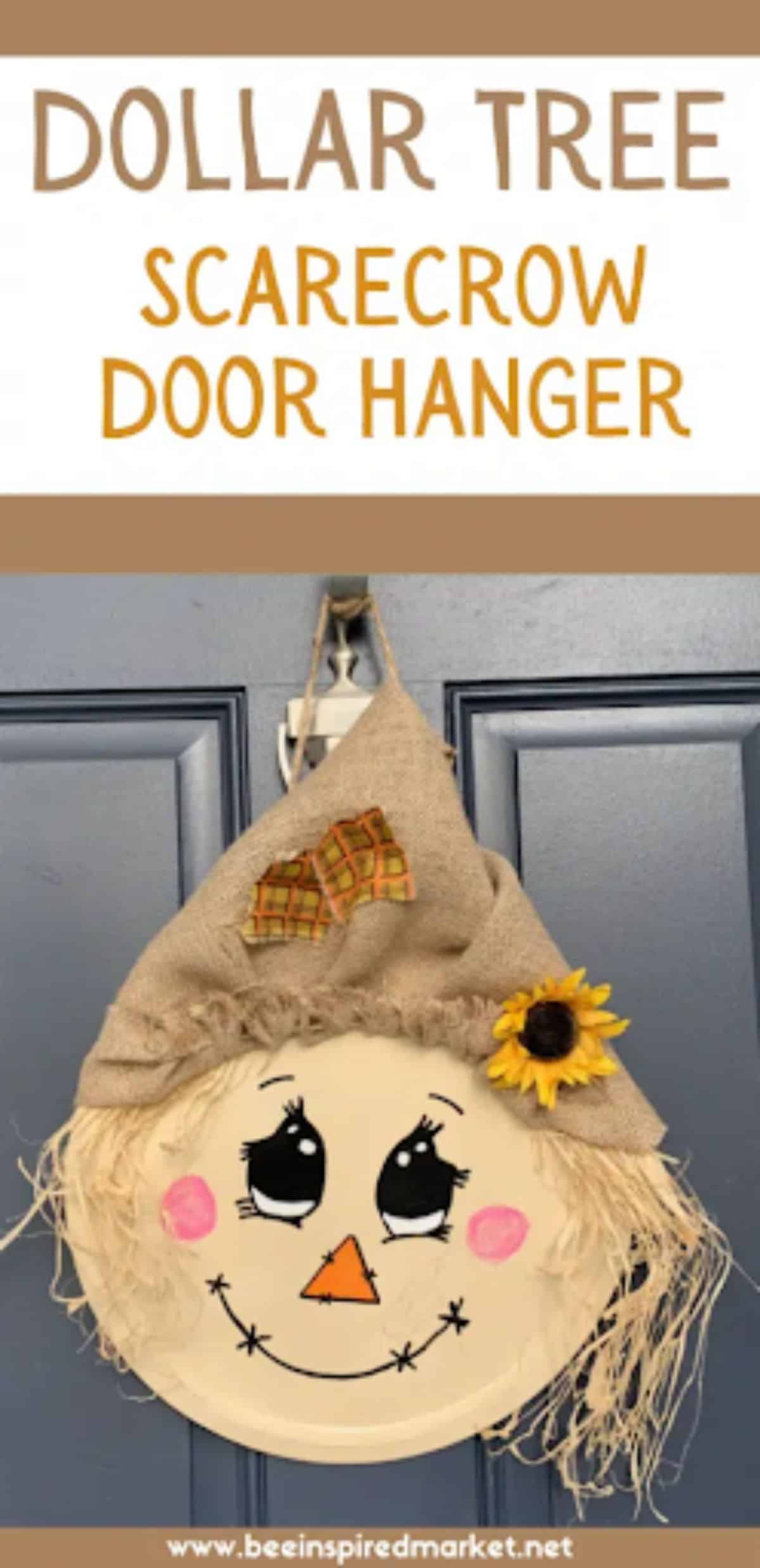 Dollar Tree Scarecrow Door Hanger