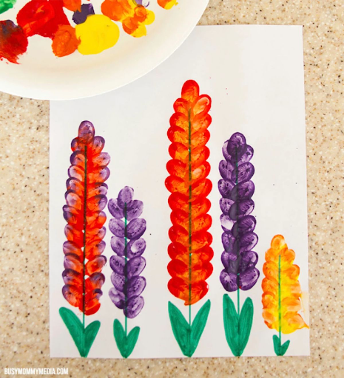 Finger-Painted Flowers