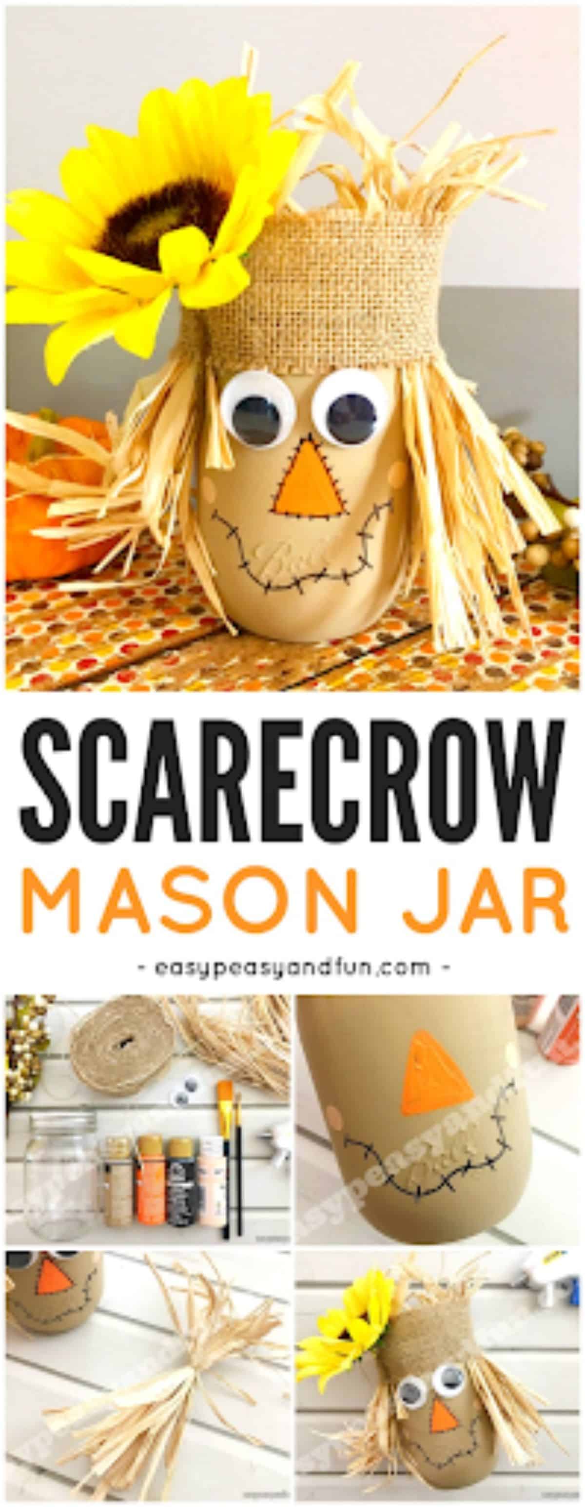 Mason Jar Scarecrow Head