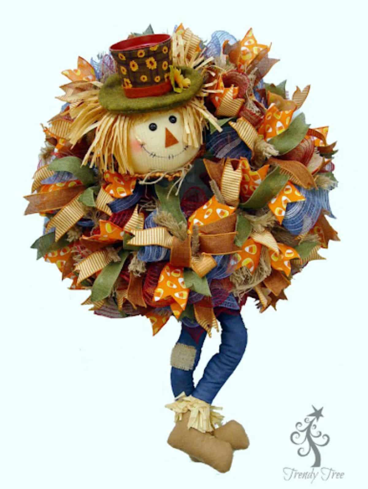 Ribbon Scarecrow Wreath