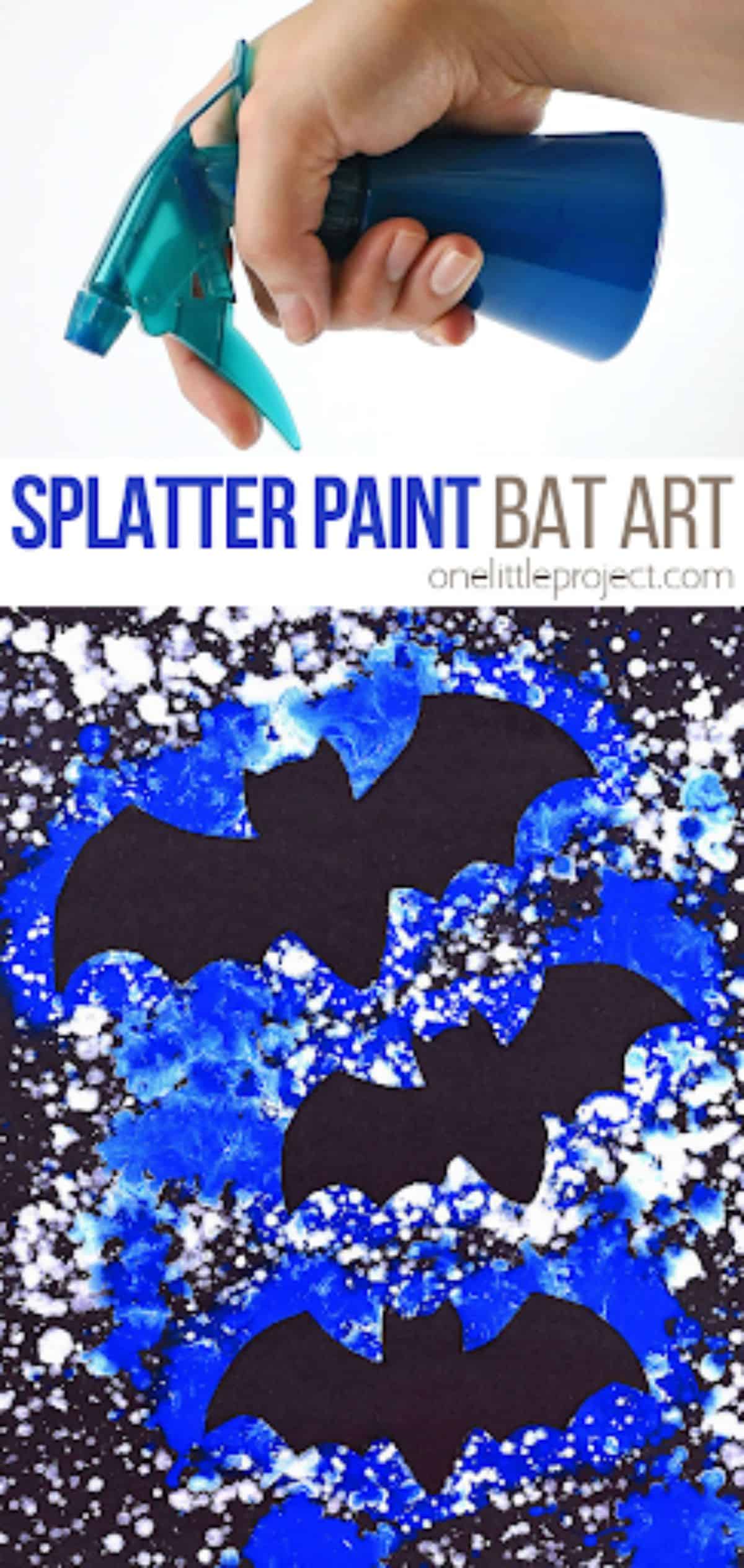 Bat Stencil Splatter Art