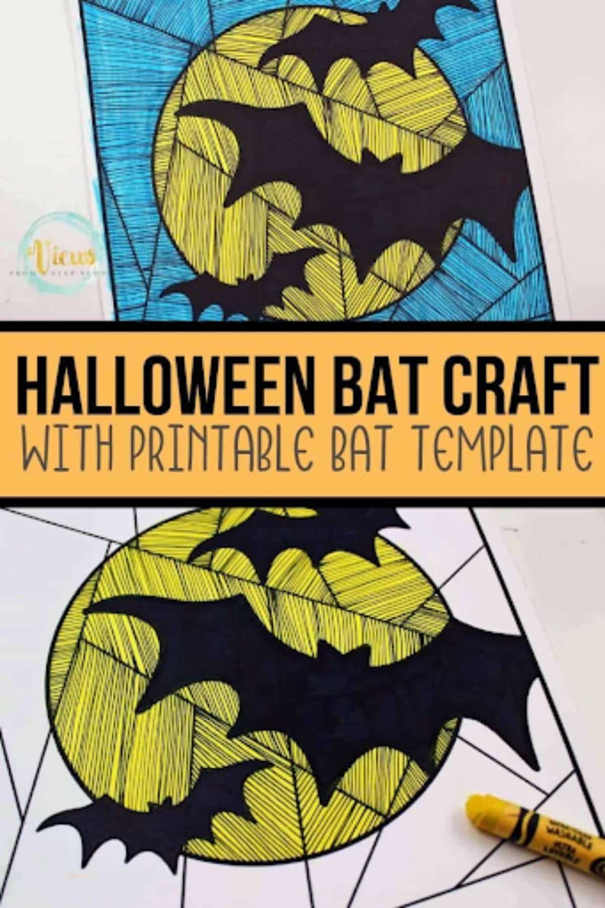 Line Art Bat Greetings Card