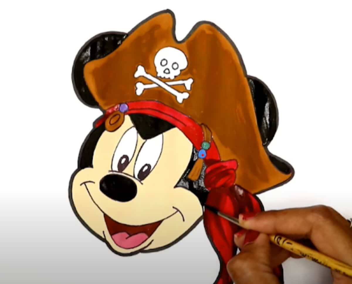 Mickey Mouse as a Pirate Drawing