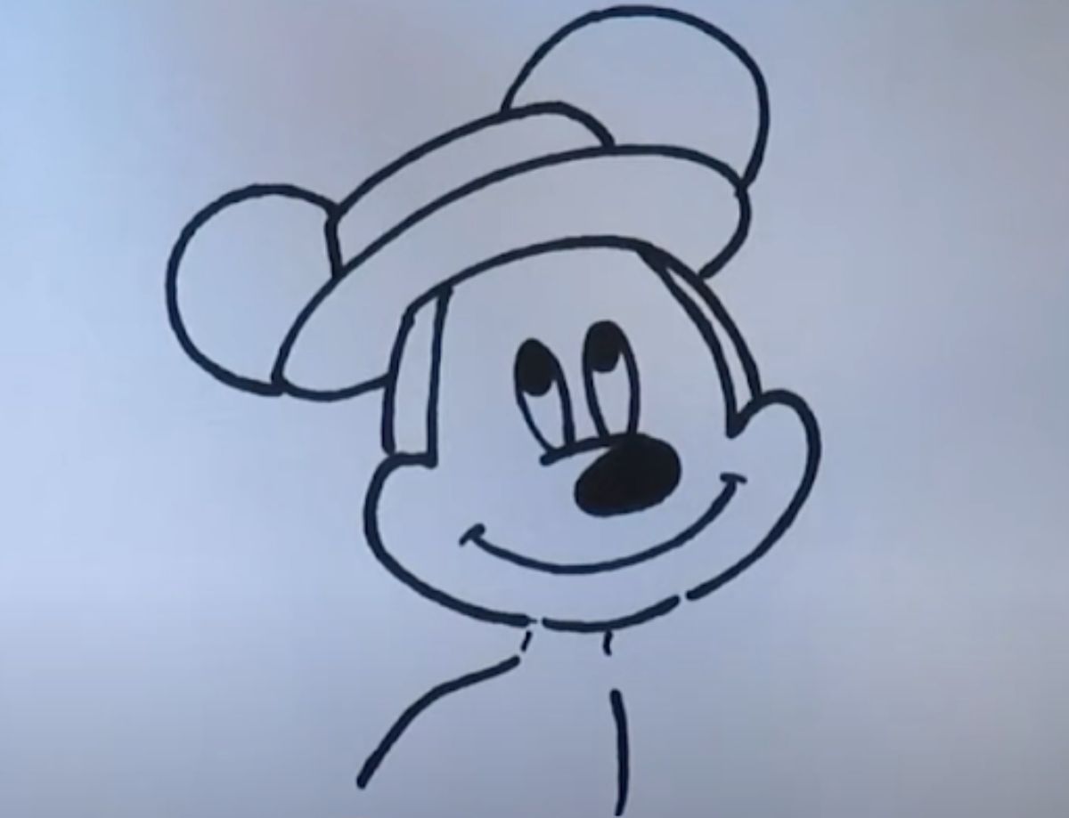 Mickey Mouse with a Hat Drawing