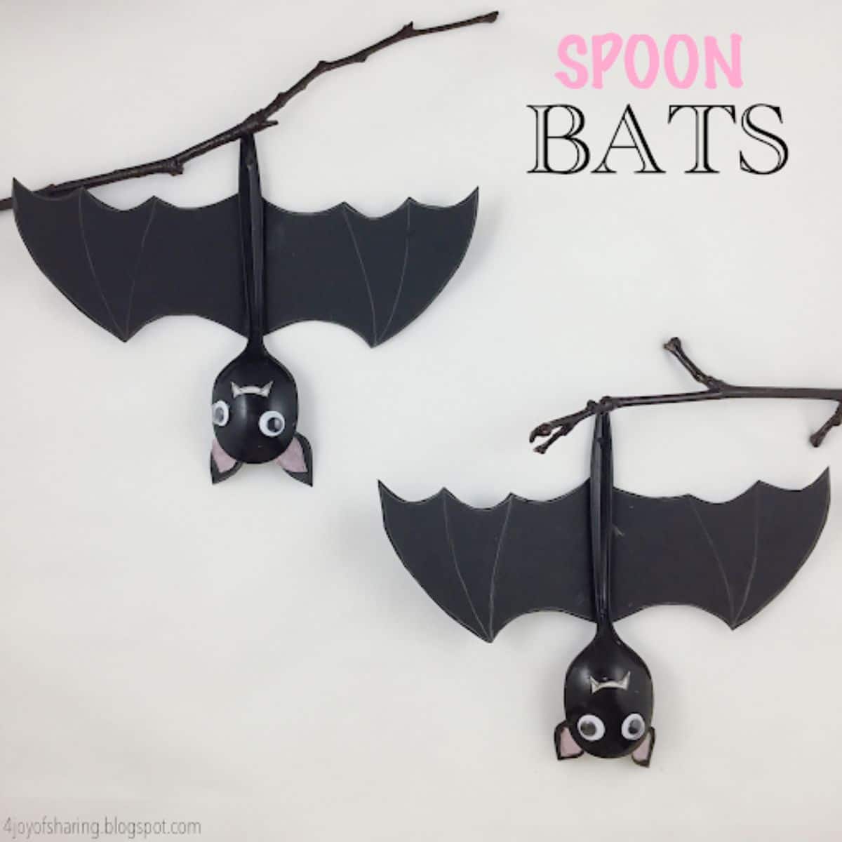 Plastic Spoon Upside down Bat Decor