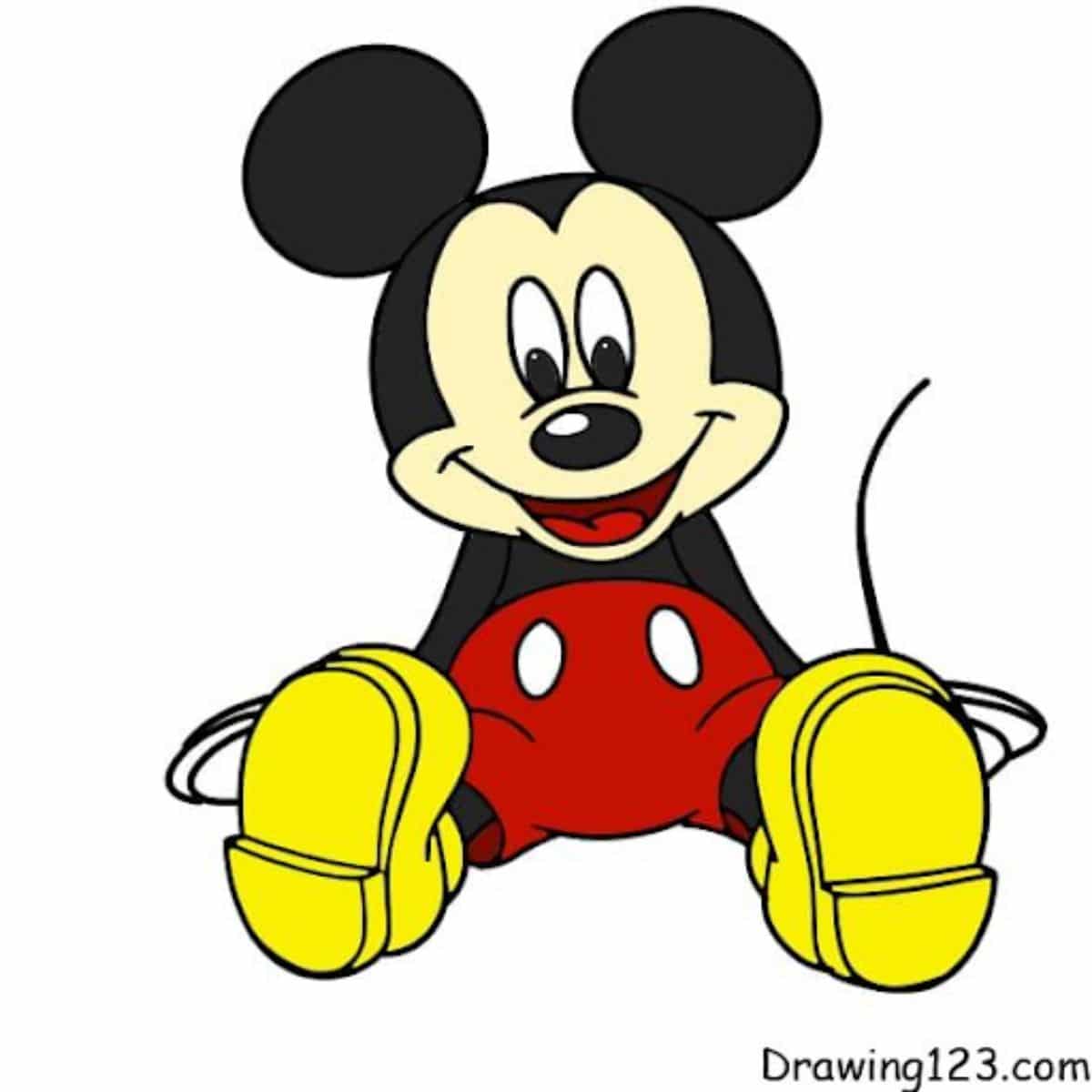 Sitting Mickey Mouse Drawing