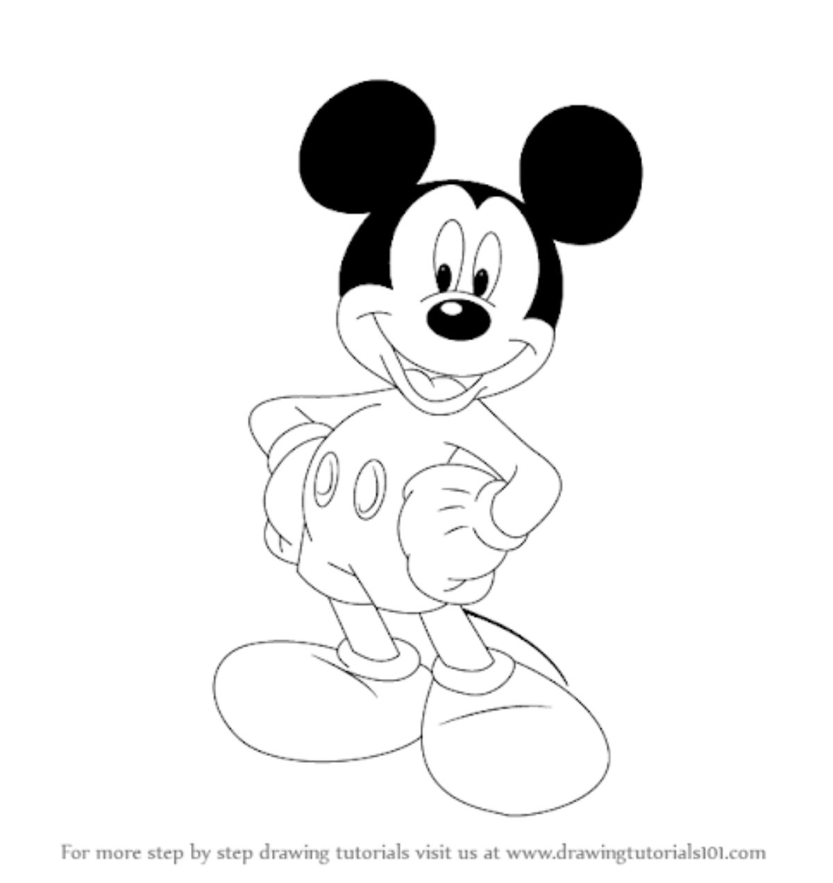 Smiling Mickey Mouse Drawing