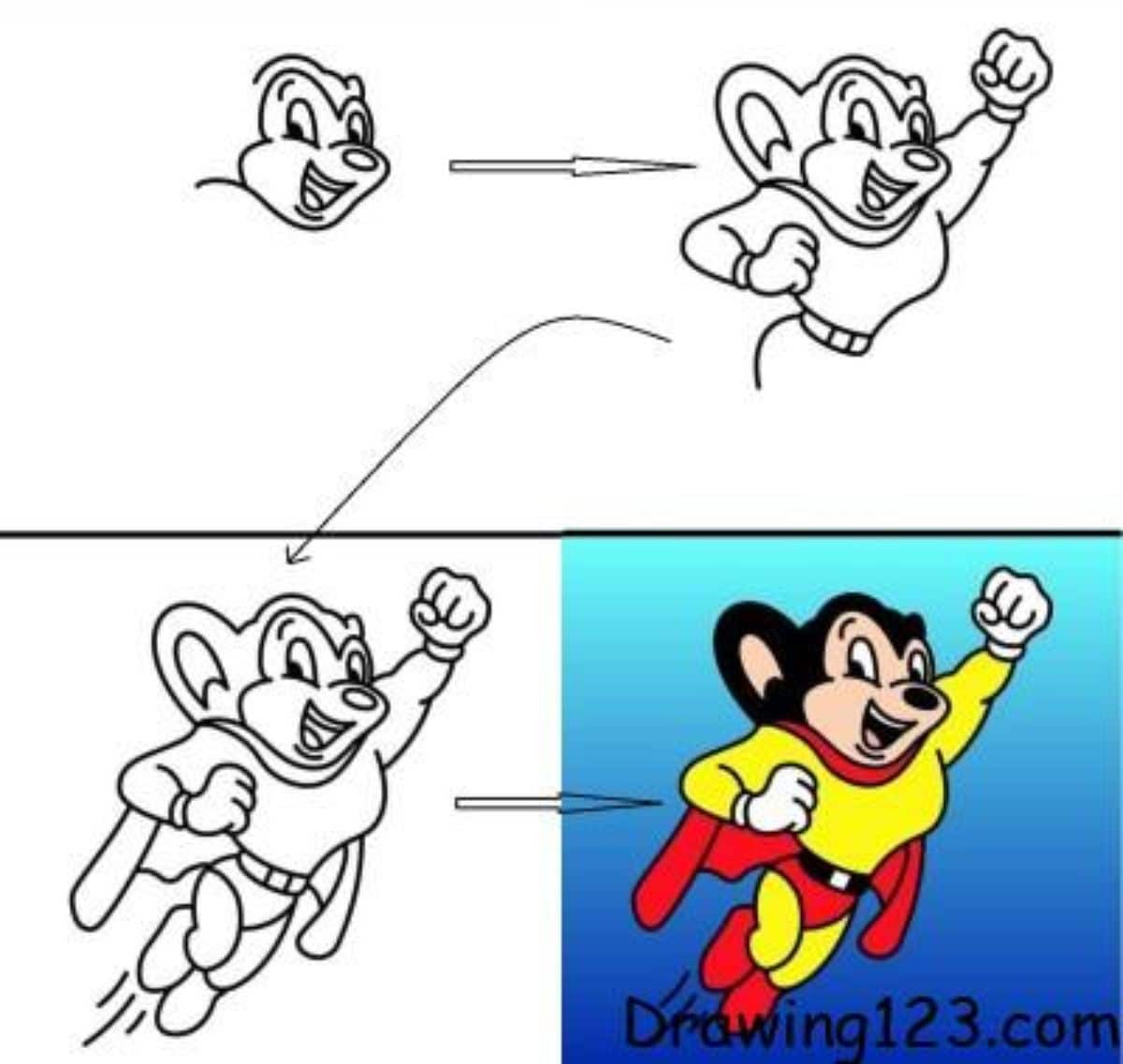 Superhero Mickey Mouse Drawing