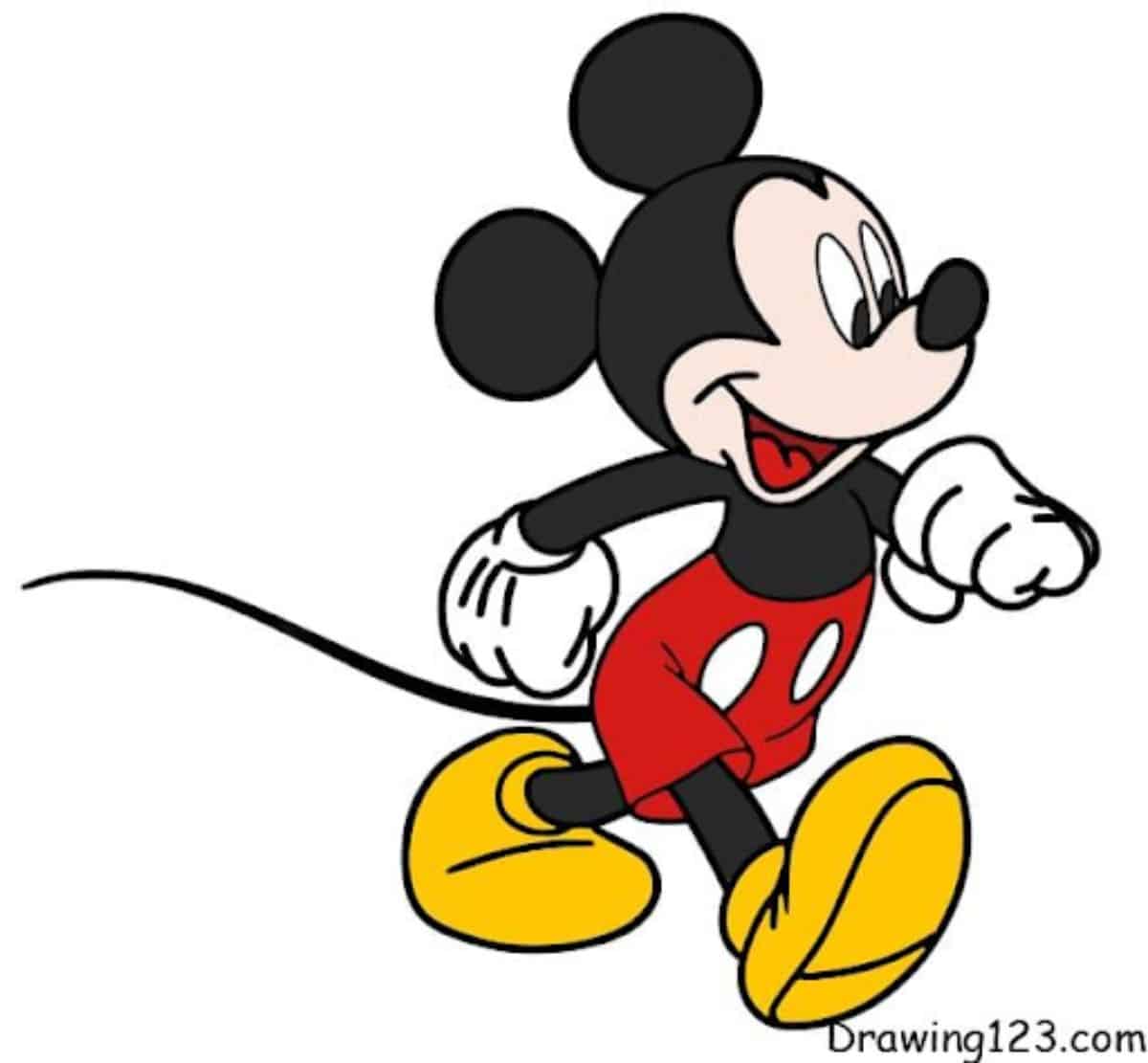 Walking Mickey Mouse Drawing