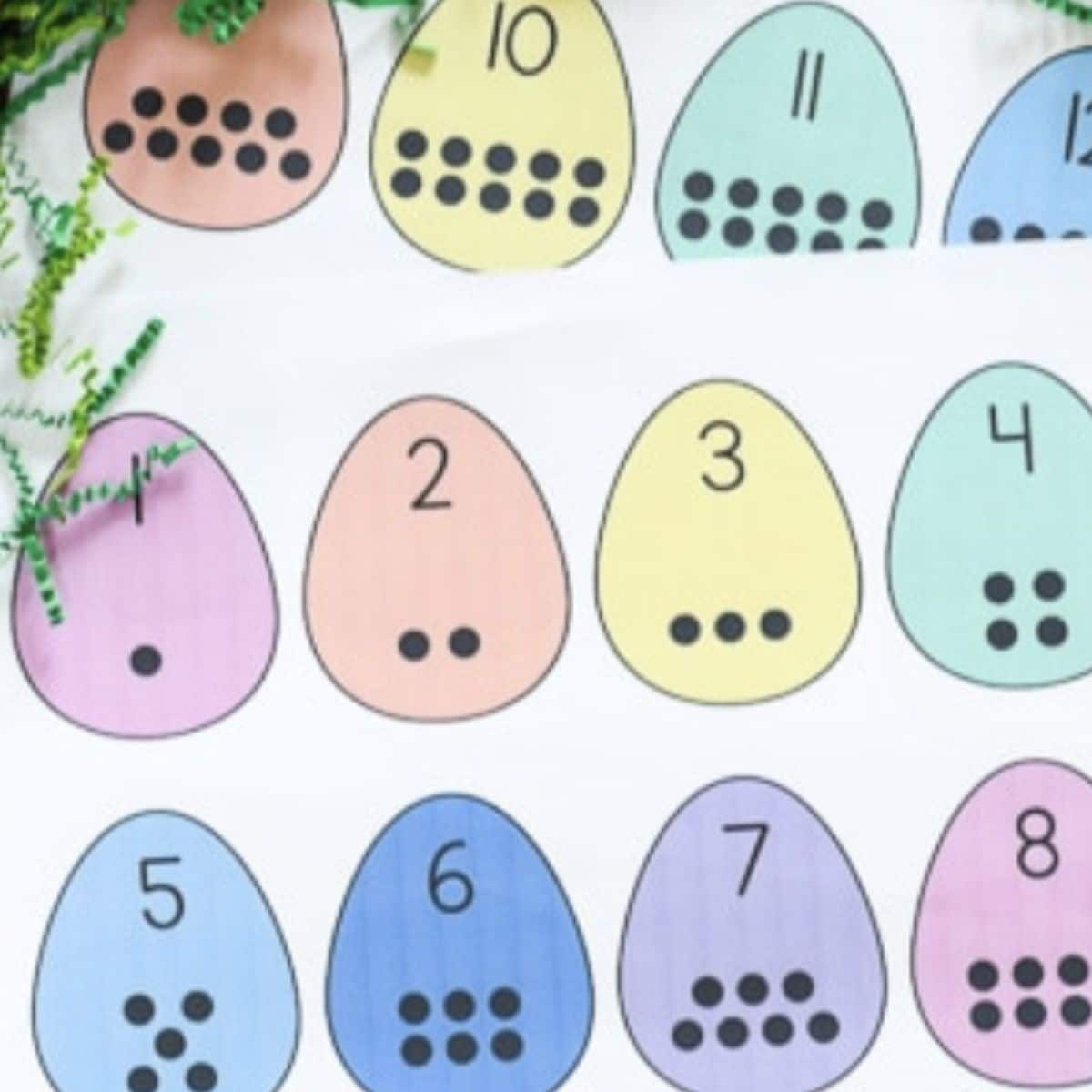 Easter Eggs with numbers on them