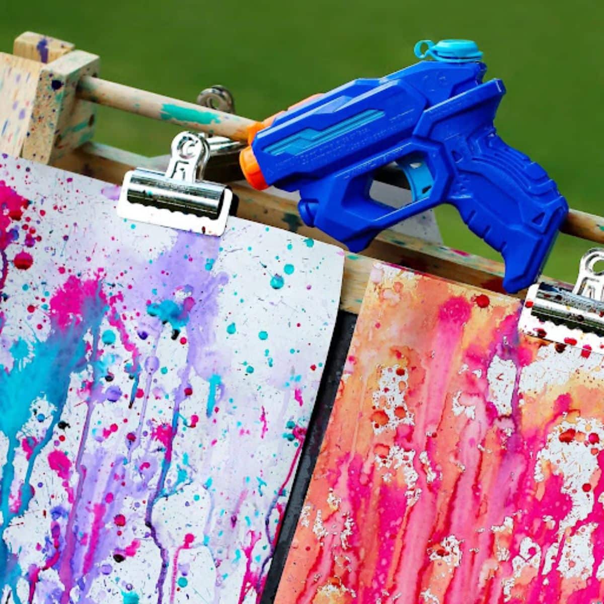 Squirt Gun and Spray Bottle Painting