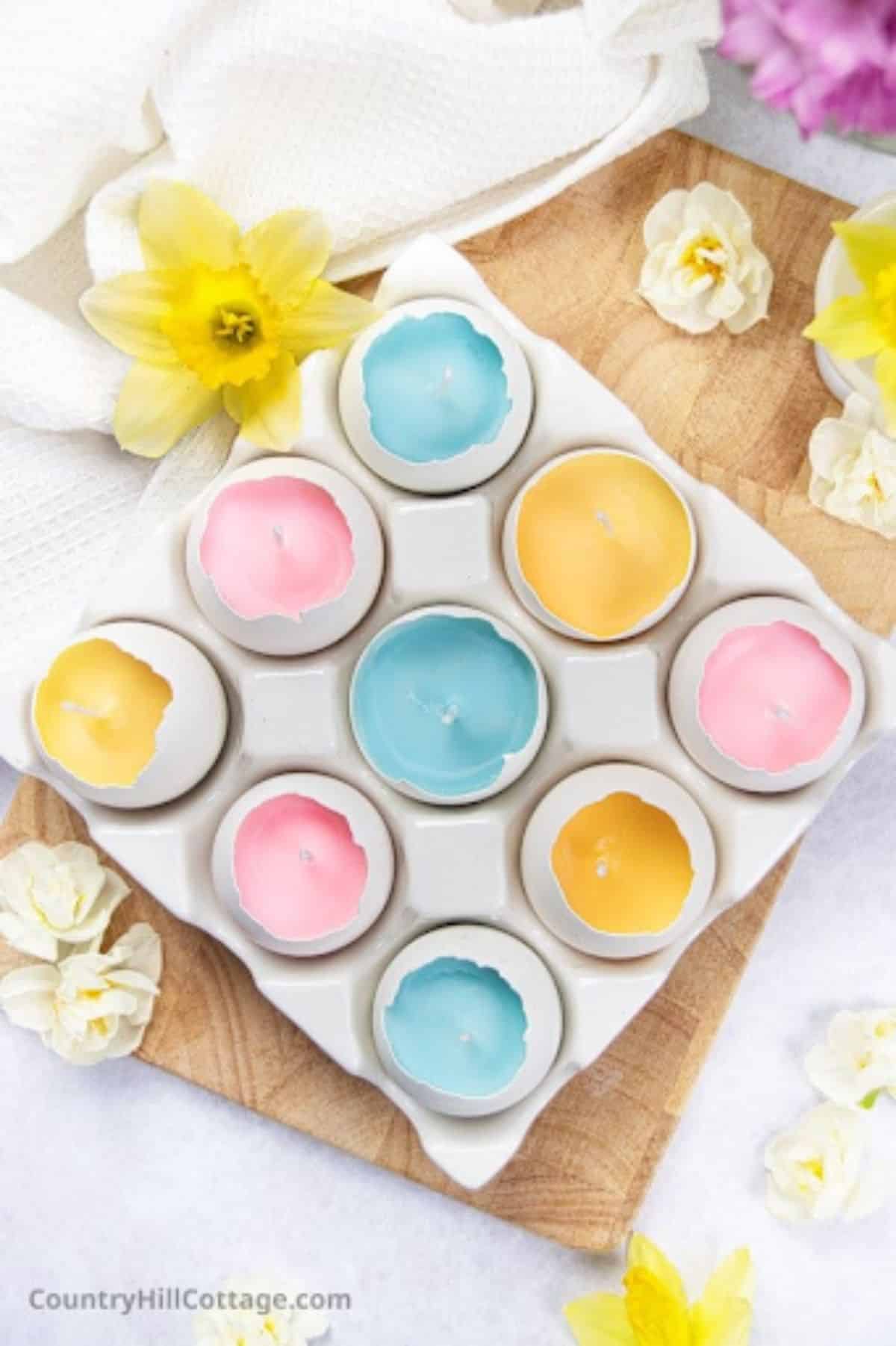 DIY Some Cute Eggshell Candles