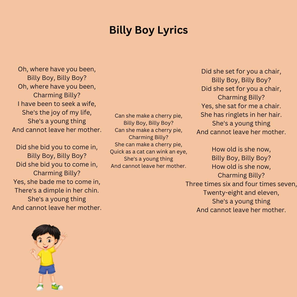 Billy Boy Lyrics with a boy in the picture